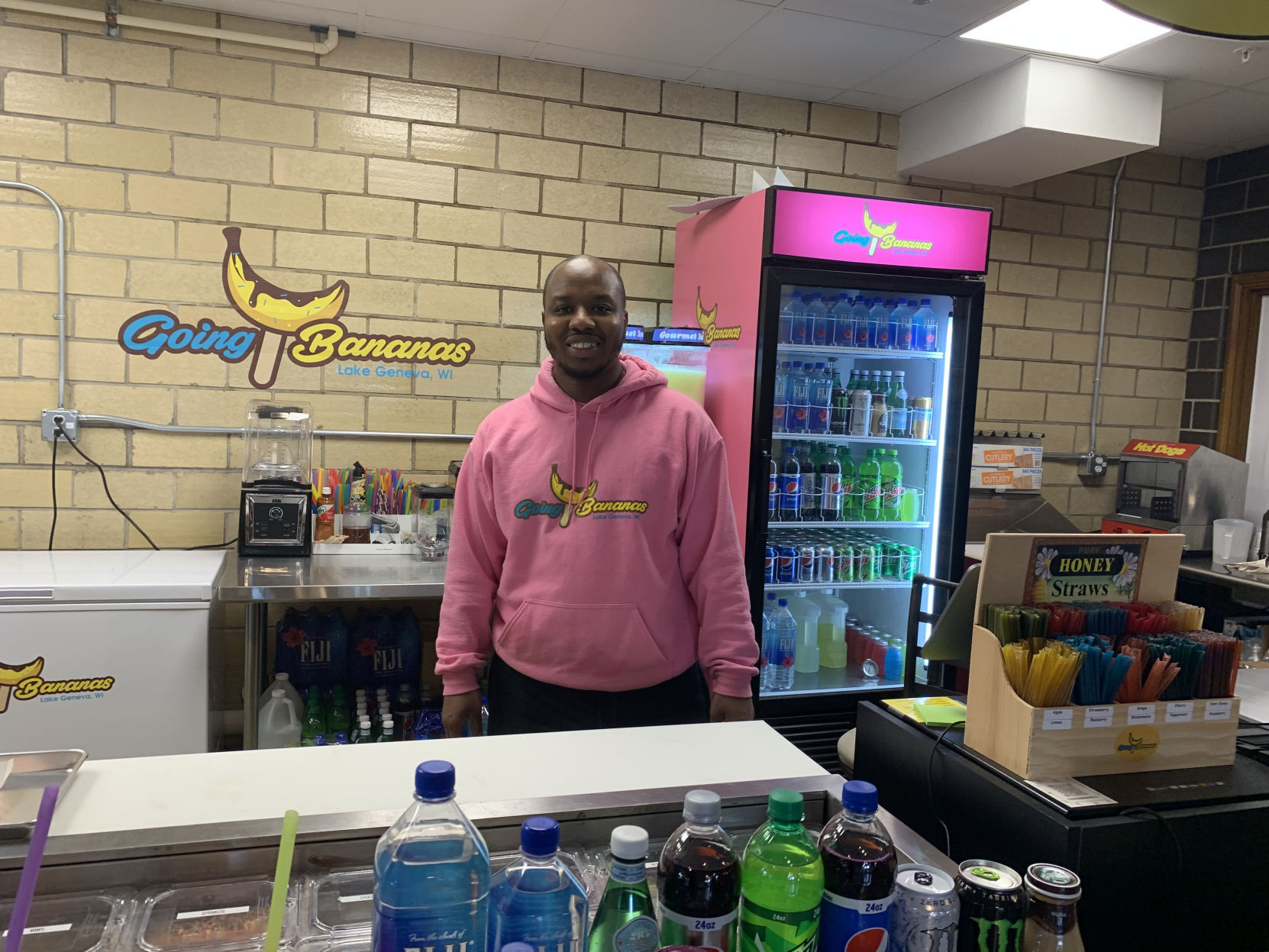 Joseph Hatten, co-owner of Going Bananas, is pleased with the renovations that were completed to the Riviera